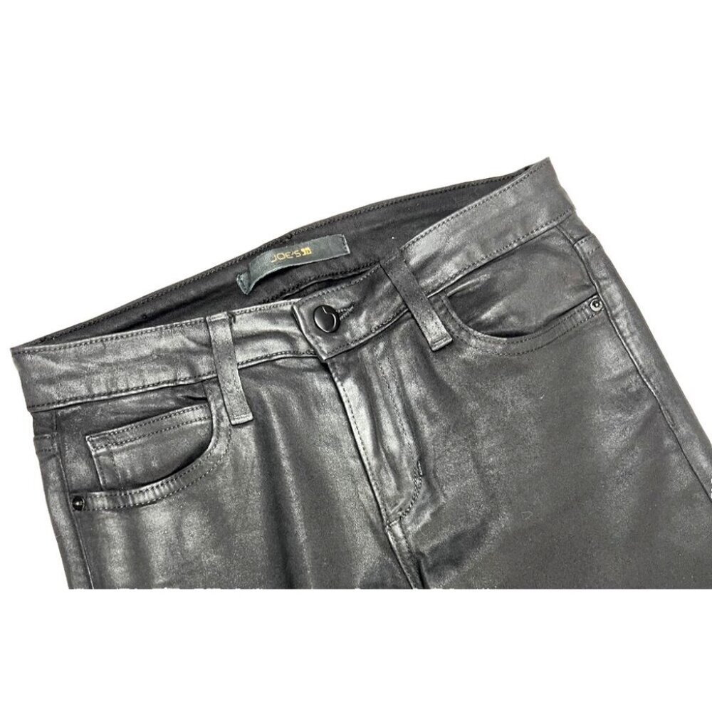 Joe’s Jeans Coated Black The Charlie High Rise Skinny Ankle – Size 26 –Night Out